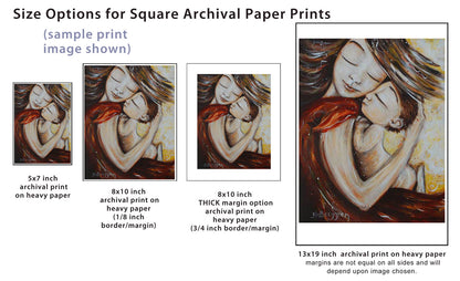 art prints on paper, mother father and children art, family art on paper