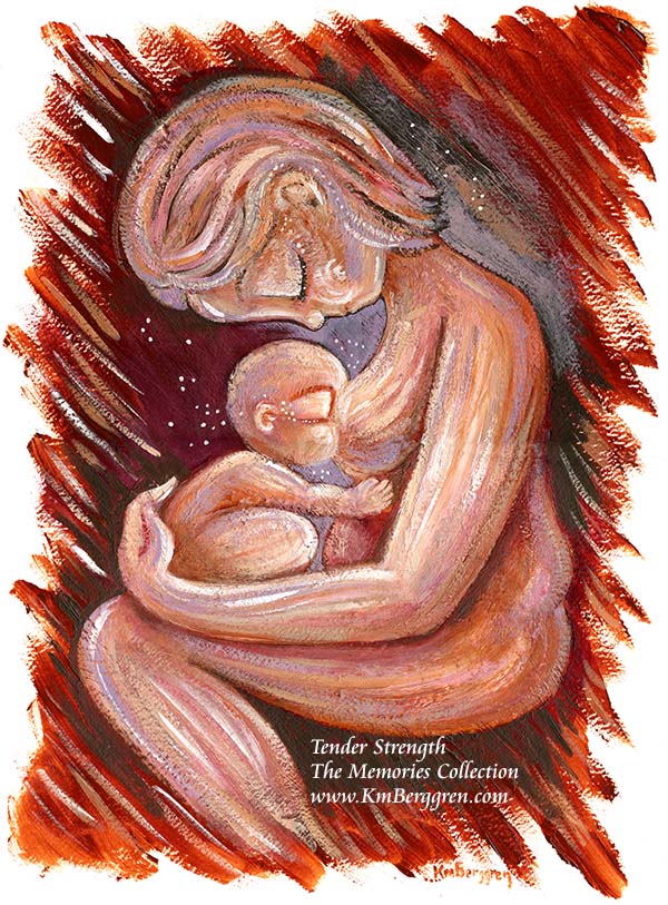 curvaceous mother, nude heavyset mother with naked baby breastfeeding, baby to breast, infant kissing breast artwork, full figure nude woman art, curvy nude woman art, paintings of curvy women, breastfeeding art, nursing paintings, paintings of women nursing, lactating artwork, paintings of family by Katie m. Berggren