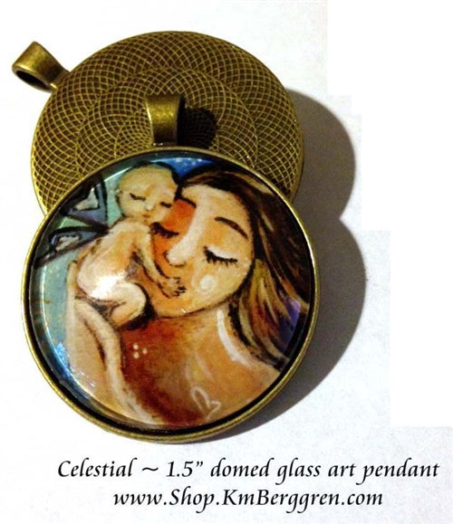 glass art pendant 1.5 inches across handmade by the artist