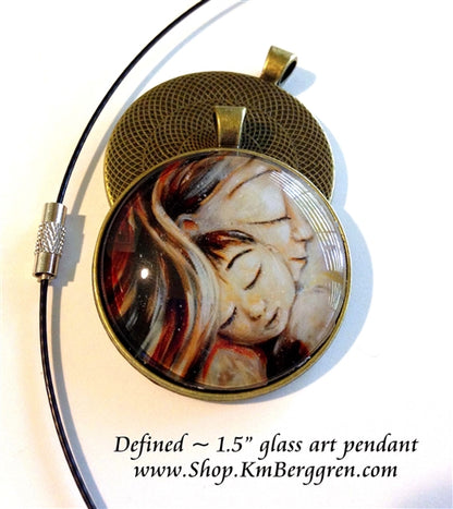 glass art pendant 1.5 inches across handmade by the artist
