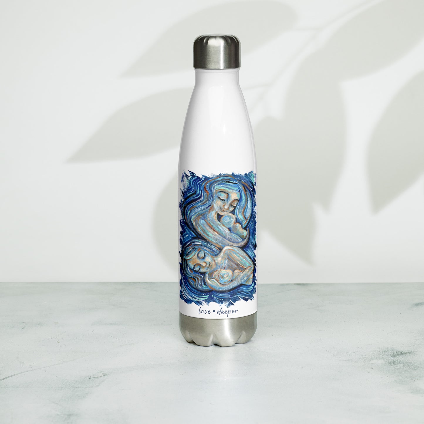 Mother Child Artsy Stainless Steel Water Bottle - 2 Paintings by KmBerggren