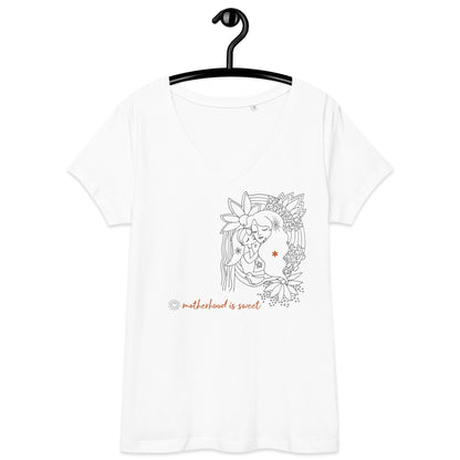 Motherhood Is Sweet ~ organic combed cotton ~ Women’s Fitted V-neck T-shirt